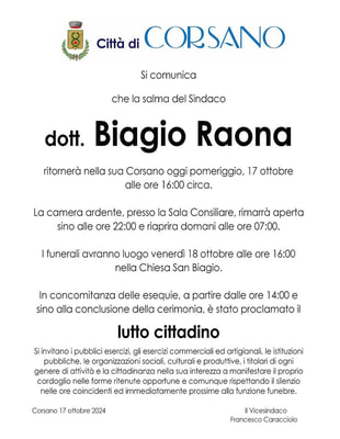 Immagine: Lutto Cittadino